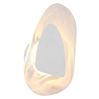 Image of Dorsey Integrated LED Wall Lamp White Matt Clear Glass Shade 3000K