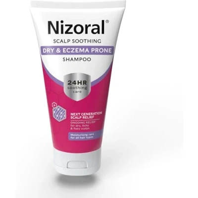 Image of Nizoral scalp soothing dry &amp; Eczema Prone Shampoo, 24HR care, Next generation relief, Moisturising care for all hair types (200ml, Pack of 1)