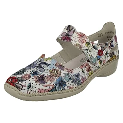 Image of Rieker Cecilia Womens Mary Jane Shoes 6 UK White Multi