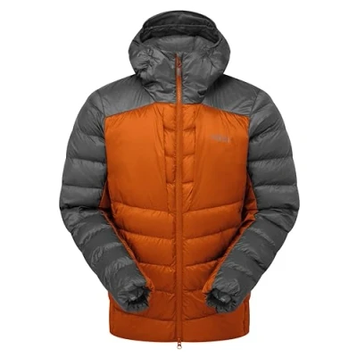 Image of Rab Men’s Cirrus Ultra Lightweight Insulated Hoody for Trekking, Climbing, &amp; Skiing Graphene/Marmalade X Large