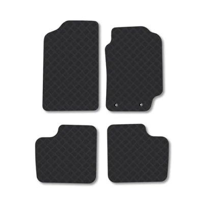 Image of Rubber Car Mats Compatible with Toyota Avensis (1997 2002) Tailored Fit Floor Set Accessory Black Custom 4 Pieces Clips Anti Slip Backing, Heavy Duty &amp; Waterproof