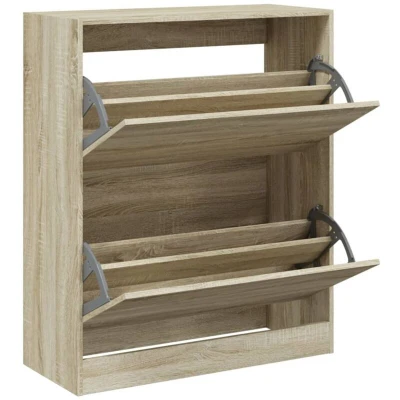 Image of vidaXL Shoe Cabinet Sonoma Oak 80x34x96.5 cm Engineered Wood