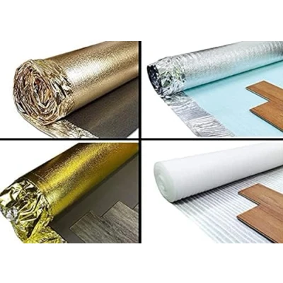 Image of Wood &amp; Laminate Underlays Floor Leveling Damp Proof Membrane Properties 2mm 3mm and 5mm Thickness Heat Insulation Sound Proofing (3mm DPM Silver (1m x 7.5m))