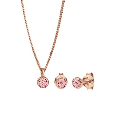 Image of Elli Jewelry Set Ladies Basic Solitaire Pendant Stud Earrings with Crystals in 925 Sterling Silver