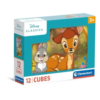 Image of Clementoni Jigsaw Puzzle Disney Classic 12 Pieces Cube Supercolor For Children 3 5 Years, Cartoon, Disney, Gift Boy/Girls, Kids, Made In Italy, 41196