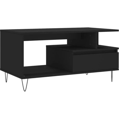 Image of vidaXL Coffee Table Black 90x49x45 cm Engineered Wood