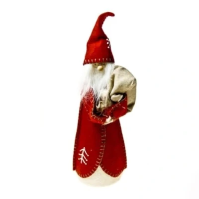 Image of Gisela Graham Red &amp; White Felt Santa Tree Topper 25cm