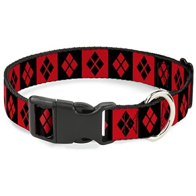 Image of Buckle Down Harley Quinn Diamond Blocks Ec = 3Diamond Plastic Clip Collar, Large/15 2 6&quot;