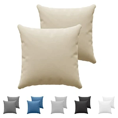 Image of Dreamzie Pillowcases (Set Of 2) Beige For Pillows 80 x cm 100% Cotton Jersey Pillowcase Pillow Cover Bed Protector Resistant and Hypoallergenic