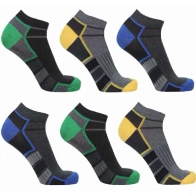 Image of OnlyBee 6 Pairs of Mens Trainer Socks UK to 11 (UK, Numeric, 6, 11, Regular, Design 3 (Multi))