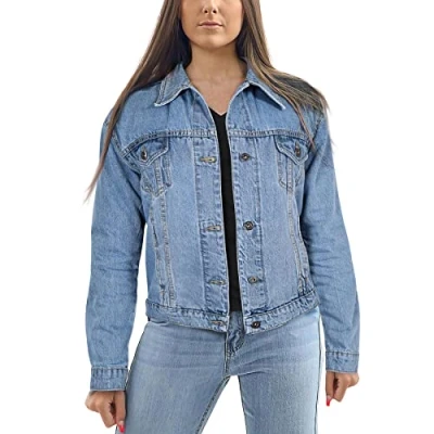 Image of A2Z Ladies Women Fashion Denim Jacket Premium 100% Cotton Casual J12 Light Blue 20