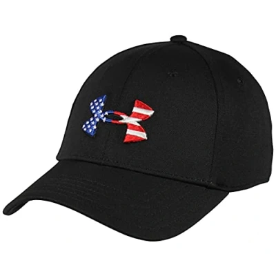 Image of Under Armour Men&#039;s Freedom Blitzing Hat, Black (001)/Red, Medium Large