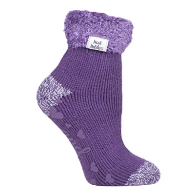 Image of Heat Holders Ladies Extra Soft Fluffy Non Slip Thermal Low Cut Ankle Slipper Lounge Bed Socks with Grips, HHL13, 4 8 uk, 37 42 eur