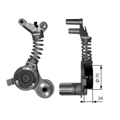 Image of 06C903133B Vibration Damper, V ribbed belt GATES FleetRunner Micro Kit T38406