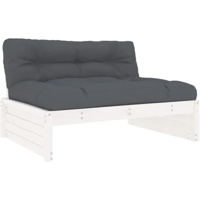 Image of vidaXL Middle Sofa White 120x80 cm Solid Wood Pine