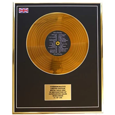 Image of ELVIS PRESLEY METAL GOLD RECORD DISPLAY COMMEMORATIVE LTD EDITION
