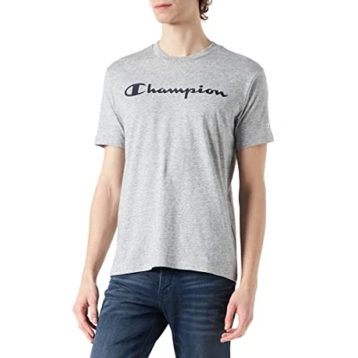 Image of Champion Men&#039;s American Classics Big Logo S/S Contemporary T Shirt, Grigio Melange, S