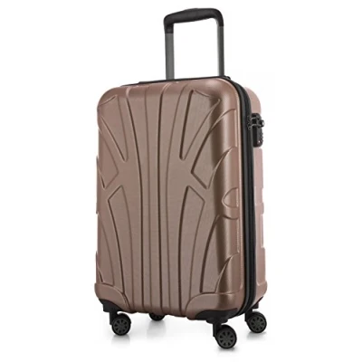 Image of Suitline Hand Luggage, Cabin Trolley, Hardshell Suitcase, 100% ABS, 55 cm, 34 liters, Gold