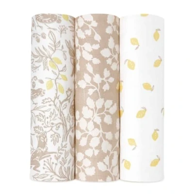 Image of aden + anais Silky Soft Swaddle Blanket, Boutique Muslin Blankets for Girls &amp; Boys, Baby Receiving Swaddles, Ideal Newborn Infant Swaddling Set, Perfect Shower Gifts, 3 Pack, Natural Woodland