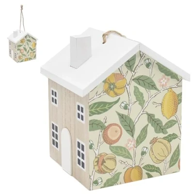 Image of Lesser &amp; Pavey William Morris Fruit Melons, Lemon and Peaches House Design Wooden Weighted Doorstop with Rope Handle