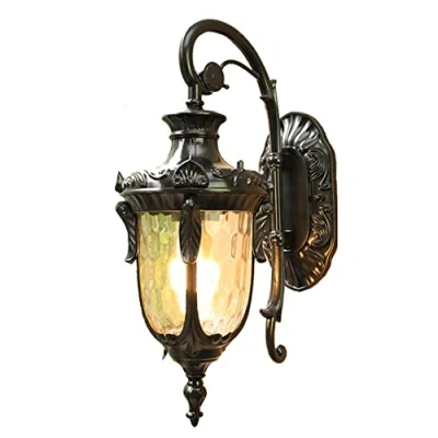 Image of SBTU Vintage Wall Lantern Light Exterior Outdoor Retro IP23 Outside Waterproof Sconces Aluminum Mounted Lighting Fixture For Porch, Garden, Garage,Patio (Black)