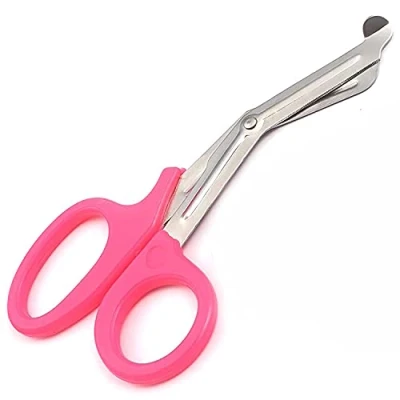 Image of Comdent Tuff Cut Scissors First Aid Utility 14cm Paramedic Emergency Household (Pink)
