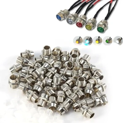 Image of LED Holder Light Socket 5mm Jadeshay 50 pcs Silver Color Holders Panel Display Thread Mount Size 8mm Emitting Diode Bezel Clip Mounting