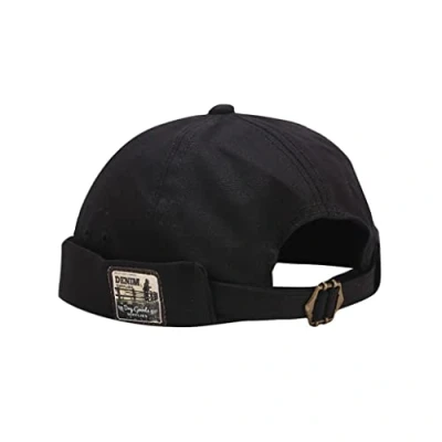 Image of Men Hats Docker Cap Skullcap Beanie Worker Sailor Brimless Rolled Cuff Retro Fashion Hat with Adjustable