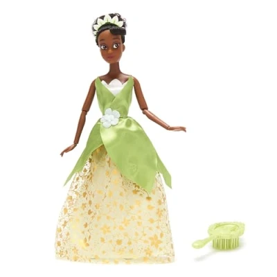 Image of Disney Store Official Tiana Classic Doll for Kids, the Princess and Frog, 29cm/11, Fully Poseable in an Elegant Gown, Includes Toy Hair Brush Ages 3+