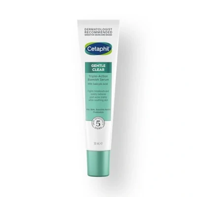 Image of Cetaphil Gentle Clear Triple Action Blemish Serum 30ml, with 0.5% Salicylic Acid and Niacinamide for prone Sensitive Skin