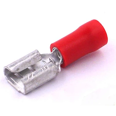 Image of Female Insulated Electrical Spade Crimp Connector Terminals for Wiring 50x Red Free First Class UK Postage!