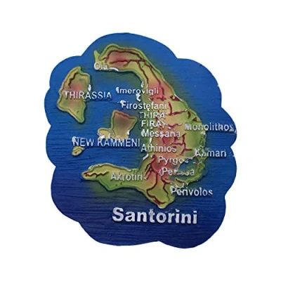 Image of Santorini Greece 3D Map Refrigerator Magnet Tourist Souvenirs Resin Magnetic Stickers Fridge Home &amp; Kitchen Decoration from China