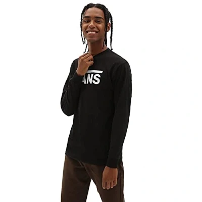 Image of Vans Men&#039;s Classic Ls T Shirt, Black white, M UK