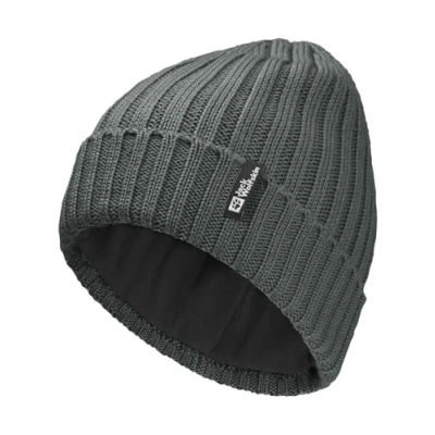 Image of Jack Wolfskin Rib Knit Beanie Hat, Slate Green, Standard Size