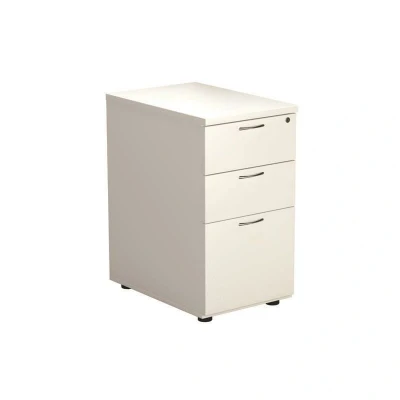 Image of First Desk High Pedestal 3 Drawer 600mm Deep White KF98511