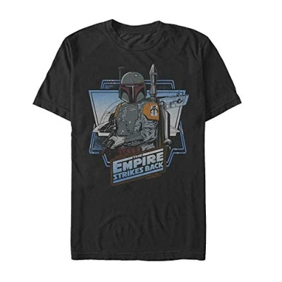 Image of STAR WARS Men&#039;s The Boba Fett Short Sleeve T Shirt, Black, Medium