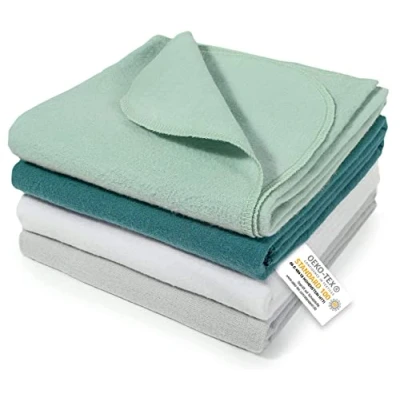 Image of MAKIAN Molleton Nappies Pack of 4 80 x cm, Oeko Tex® Standard 100 Tested Patina / Mint