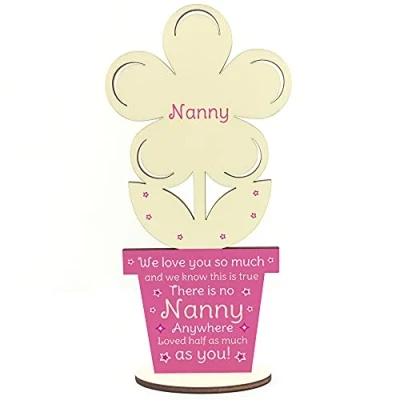 Image of RED OCEAN Novelty Gift For Nanny Personalised Wooden Flower Birthday