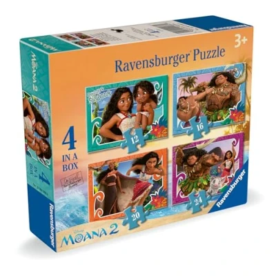 Image of Ravensburger Disney Moana 2 Toys Jigsaw Puzzles for Kids Age 3 Years Up 4 in a Box (12, 16, 20, 24 Pieces)