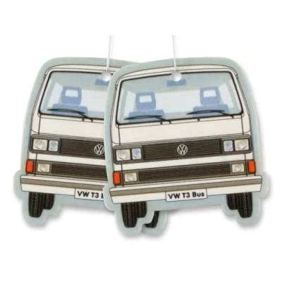 Image of BRISA VW Collection Volkswagen Air Freshener, Room Deodorizer for Cars T3 Bus Vanagon Motif (Piña Colada/White/Set of 2)