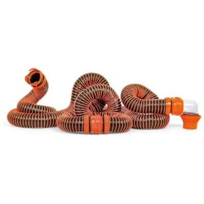 Image of Camco RhinoEXTREME 20 Foot Camper/RV Sewer Hose Kit Features TPE Technology for Abrasion Resistance and Crush Protection Includes Pre Attached Rhino Swivel Fittings (39867)