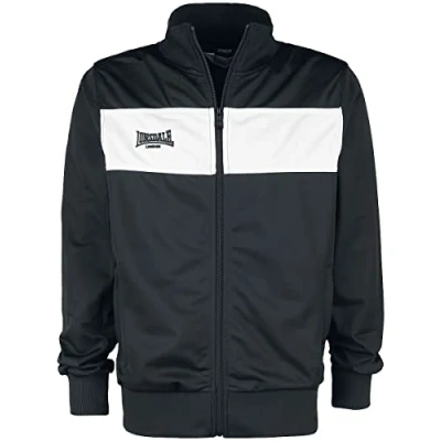 Image of Lonsdale Men Track Jacket Alnwick, Color:Black/White, Size:M