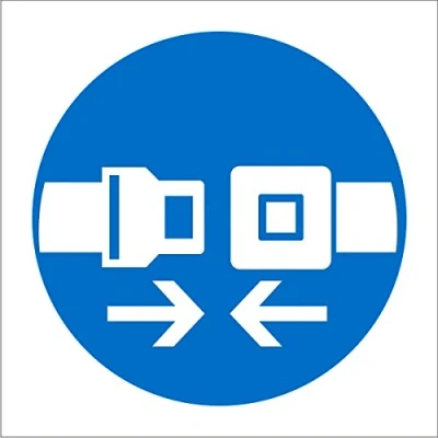 Image of Seco Wear Seat Belt Pictogram Sign, 200mm x Self Adhesive Vinyl