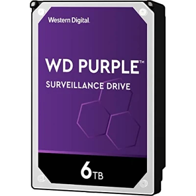 Image of WD Purple 6TB Surveillance 3.5 Inch Internal Hard Drive Allframe 4K 180TB/yr, 64MB Cache, 5640 RPM Class