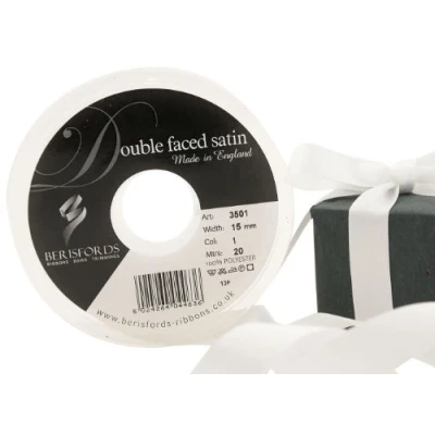Image of Berisfords Ribbon, White, 15 mm
