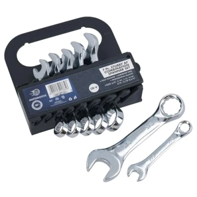 Image of AF Imperial SAE Stubby Spanner Wrench 7pc Combination 3/8&quot; 3/4&quot; CRV TE065
