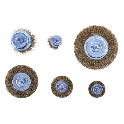 Image of Amtech F3500 Wire Wheel Brush Set, Steel Wires for Drills, Metal Brushes Cleaning Rust and Removing Paint, 6 Pieces