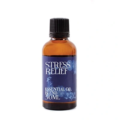 Image of Mystix London Stress Relief Pure &amp; Natural Essential Oil Blend 50ml for Diffusers, Aromatherapy Massage Blends Perfect as a Gift Vegan, GMO Free