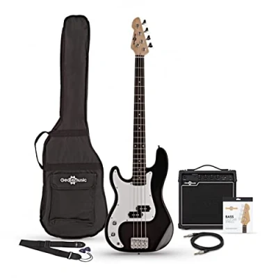Image of Left Handed Bass Guitar Pack LA by Gear4music with 15W Amp