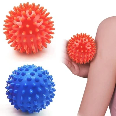 Image of 2 Pieces Spiky Massage Ball Hedgehog with Nubs Myofascial Balls Fascia for Muscle(6.5cm)